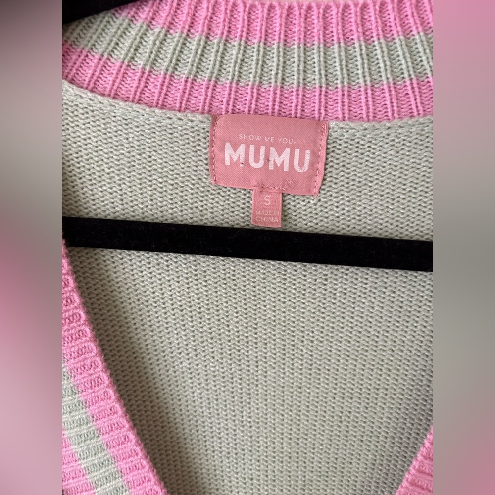 Show Me Your MuMu Mint Green and Pink Sweater Dress - Picture 3 of 6